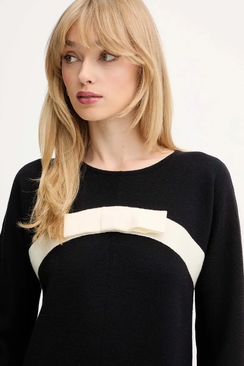 vestito in lana colore nero 100057 miniatura 4