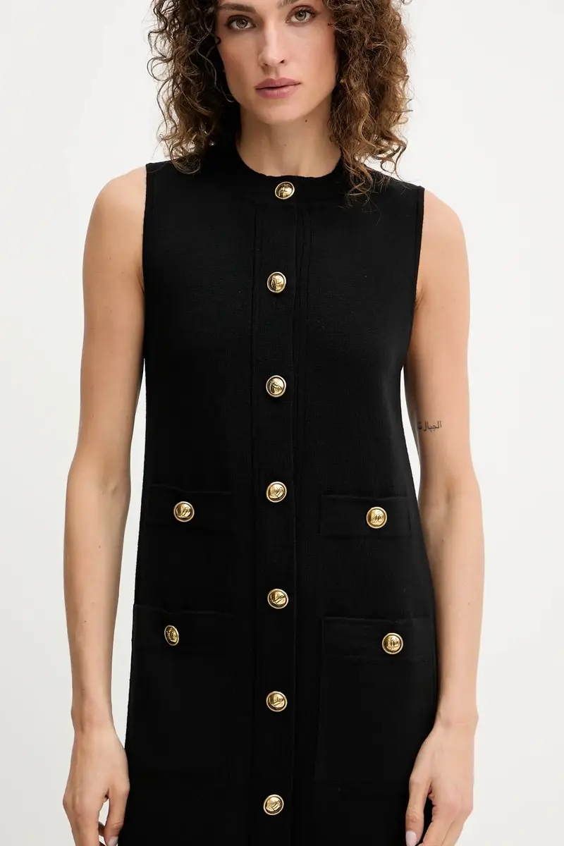 vestito in lana colore nero 100065 miniatura 4