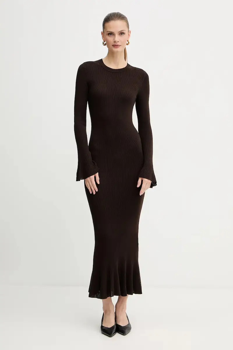 vestito in lana Marrone miniatura 3