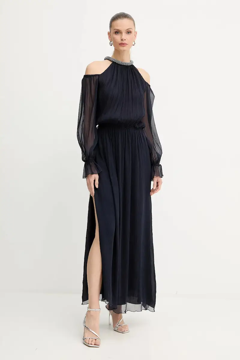 vestito in seta colore blu navy 542359 miniatura 3