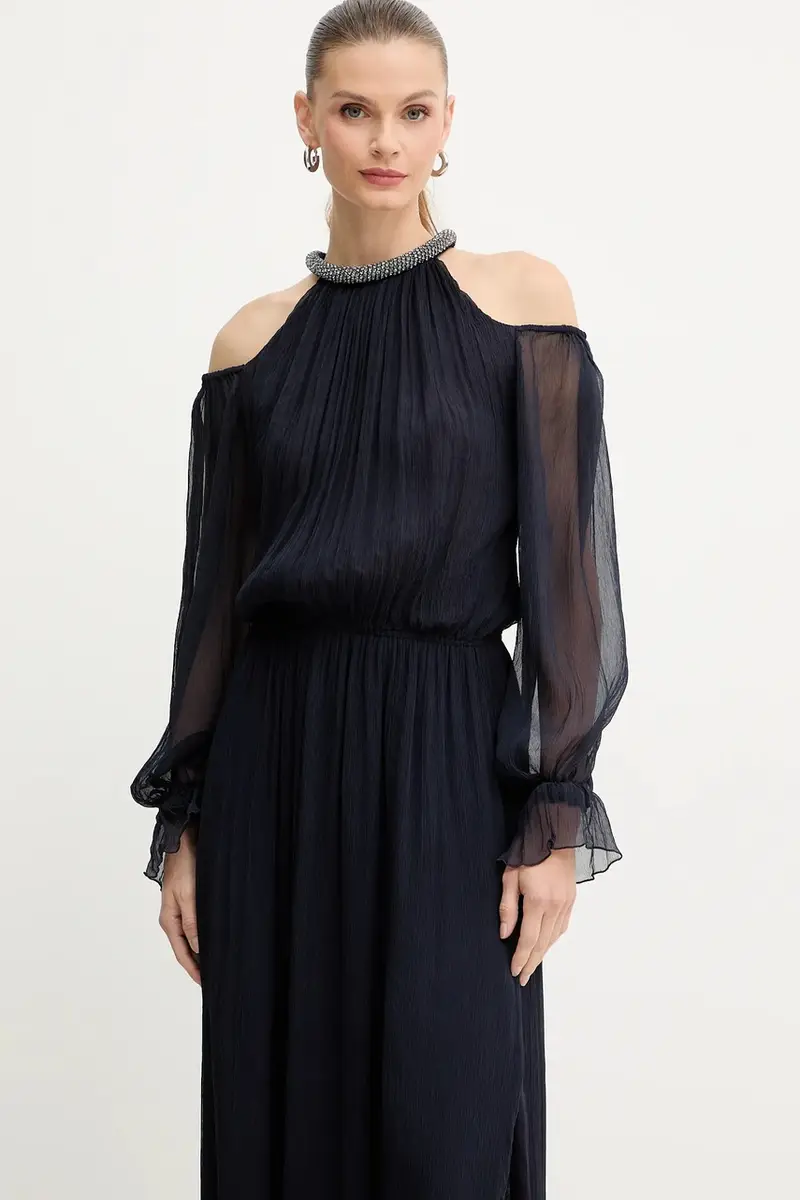 vestito in seta colore blu navy 542359 miniatura 4