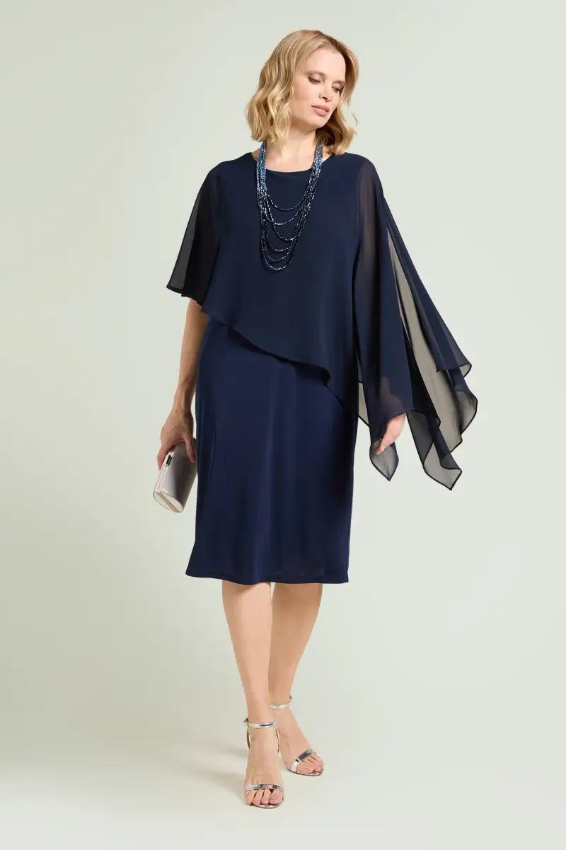 ABITO IN GEORGETTE E JERSEY Donna miniatura 2