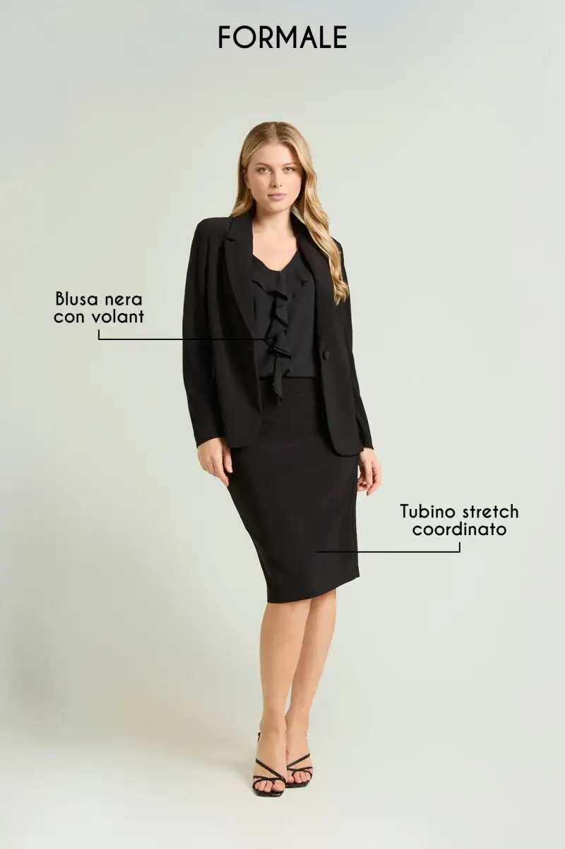 BLAZER IN COMPACT STRETCH Donna miniatura 5