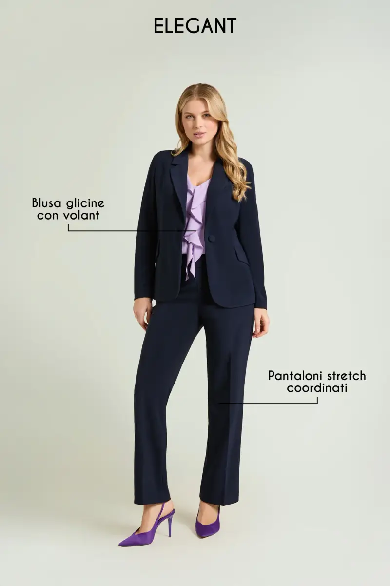 BLAZER IN COMPACT STRETCH Donna miniatura 3