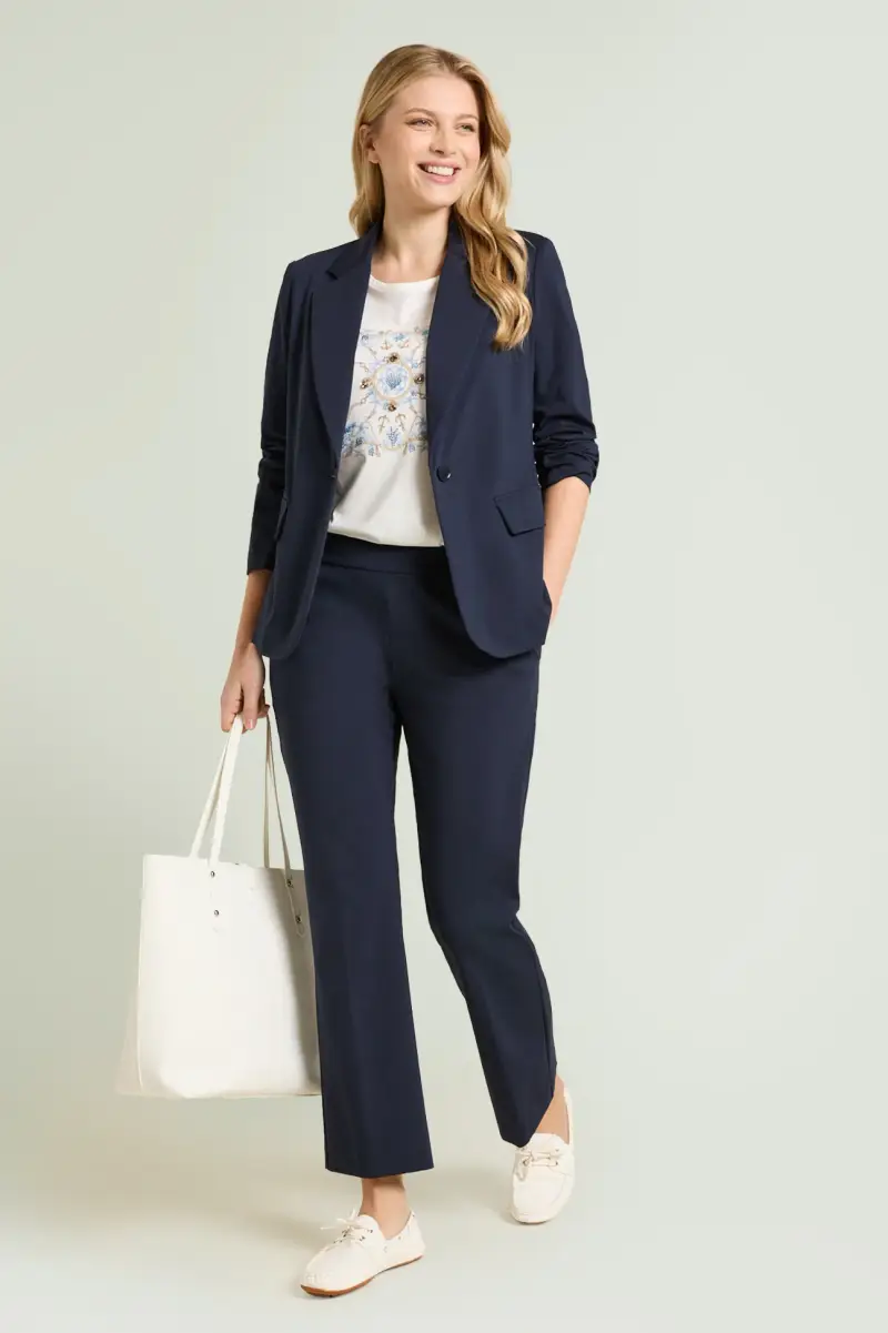 BLAZER IN PUNTO MILANO Donna miniatura 4