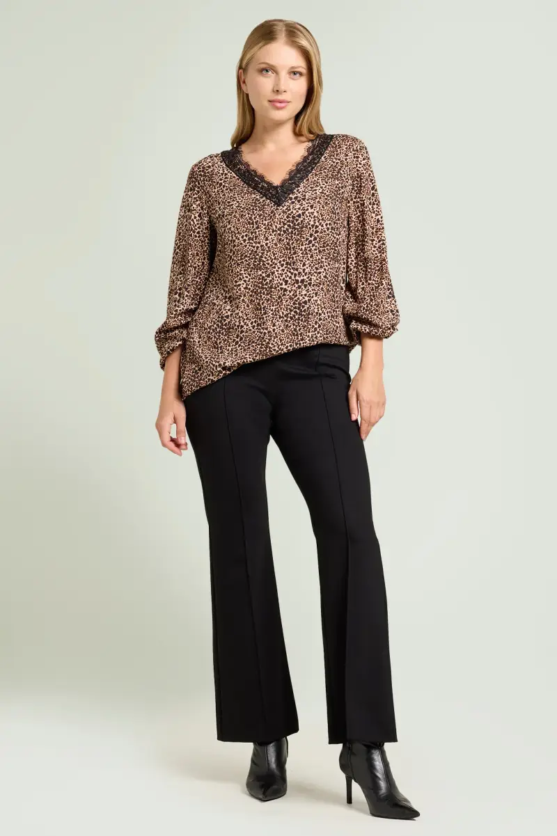 BLUSA CON STAMPA ANIMALIER Donna miniatura 3