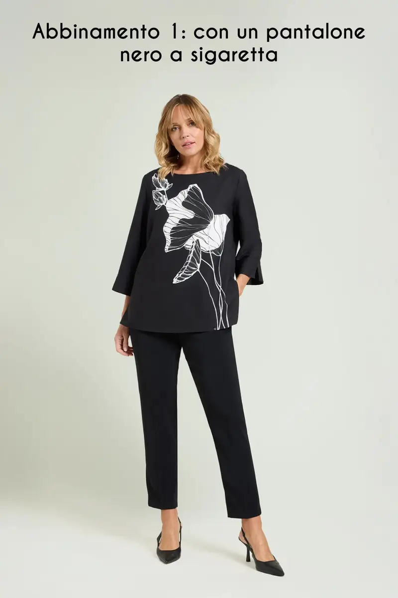 Luisa Viola BLUSA CON STAMPA PIAZZATA Donna miniatura 3