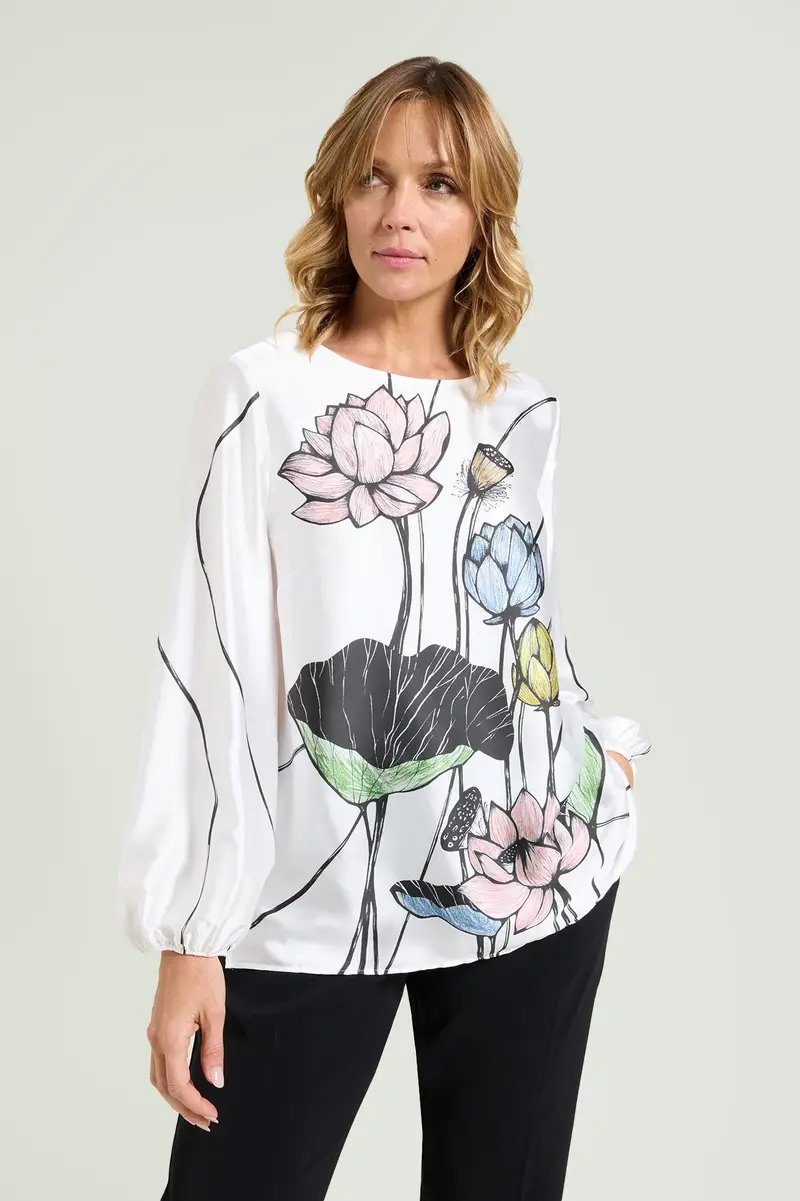 Luisa Viola BLUSA CON STAMPA PIAZZATA Donna