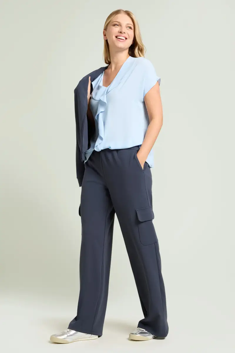 BLUSA CON VOLANT Donna miniatura 3