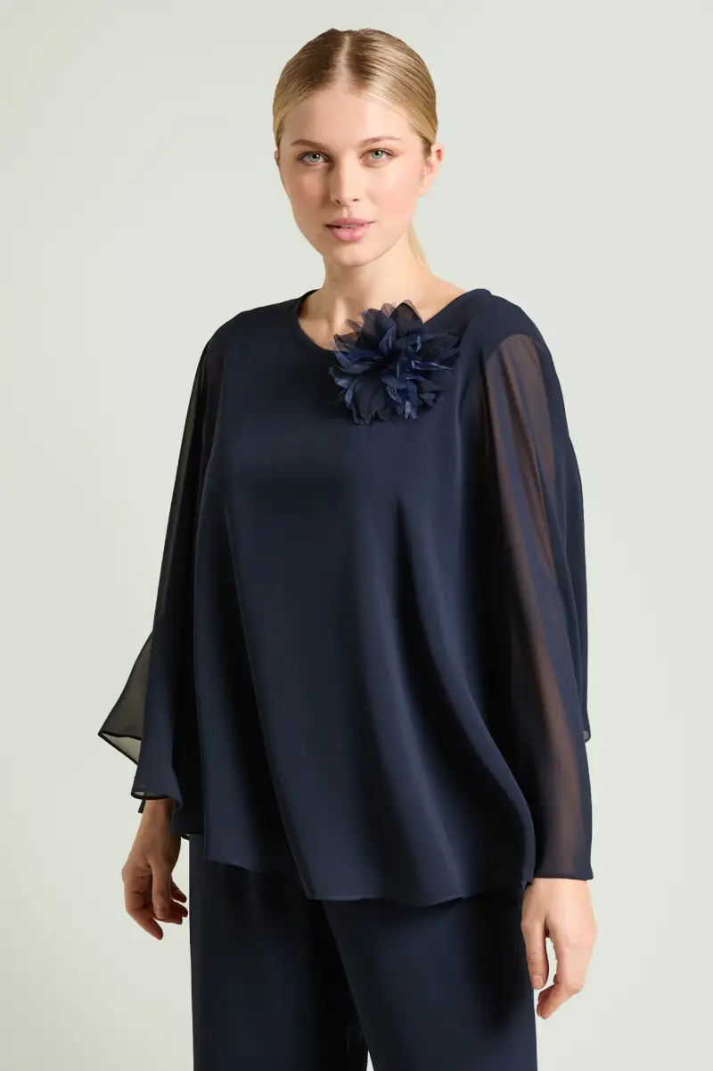 BLUSA E PANTALONE IN GEORGETTE Donna miniatura 2