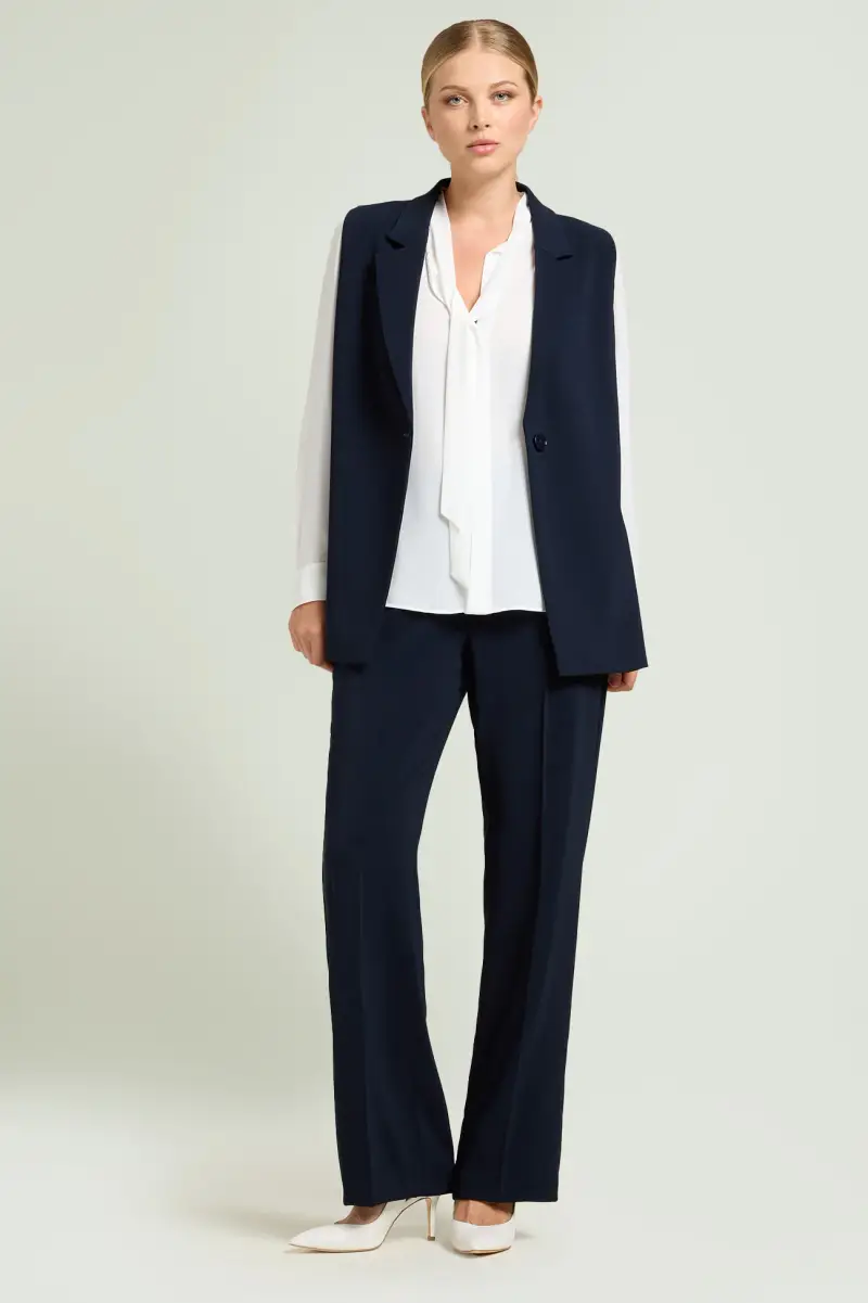 BLUSA IN DOPPIA GEORGETTE CON SCIARPINA Donna miniatura 3