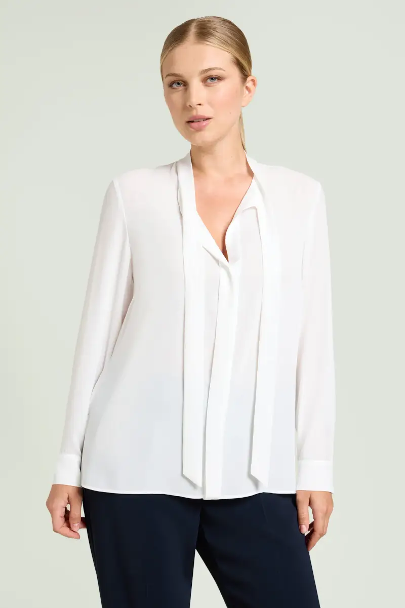 BLUSA IN DOPPIA GEORGETTE CON SCIARPINA Donna
