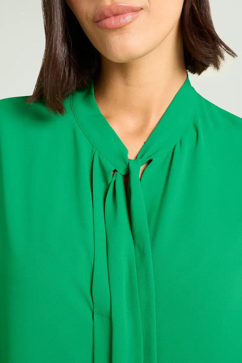 BLUSA IN DOPPIA GEORGETTE CON SCIARPINA Donna miniatura 2