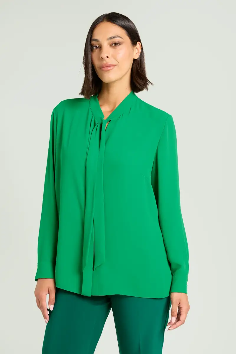 BLUSA IN DOPPIA GEORGETTE CON SCIARPINA Donna