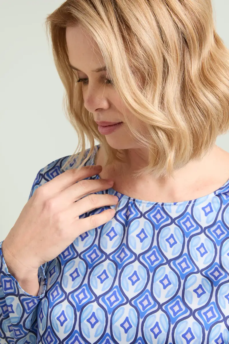 BLUSA IN RASO STAMPATO Donna miniatura 3