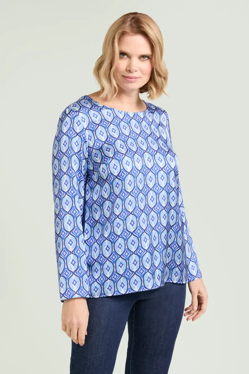 BLUSA IN RASO STAMPATO Donna
