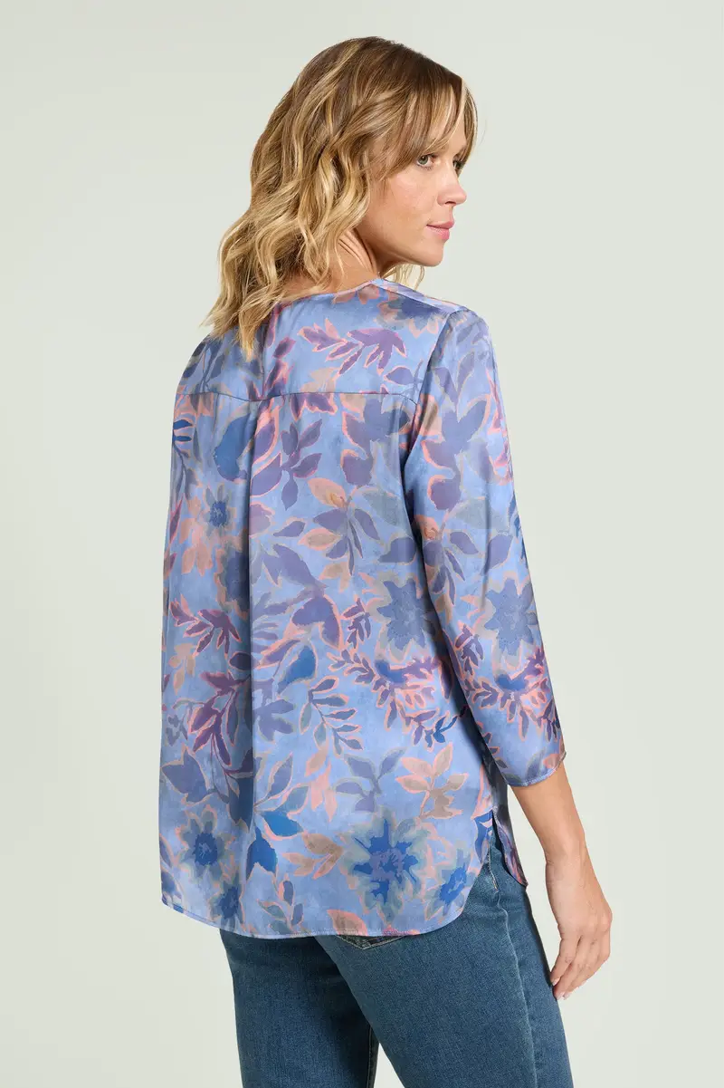Luisa Viola BLUSA IN SATIN STAMPATO Donna miniatura 2