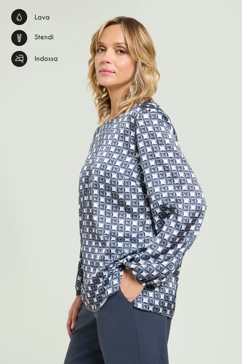 BLUSA IN SATIN STAMPATO Donna