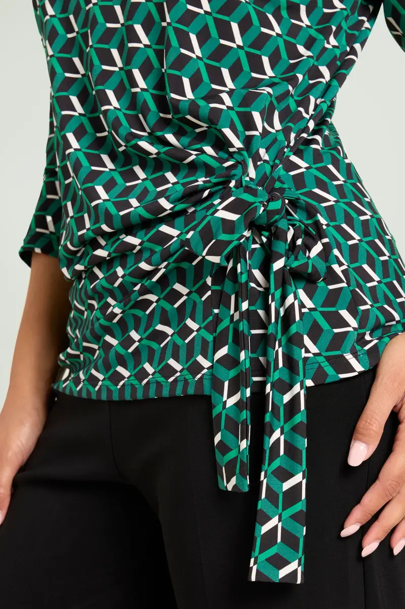 BLUSA STAMPATA IN JERSEY Donna miniatura 2