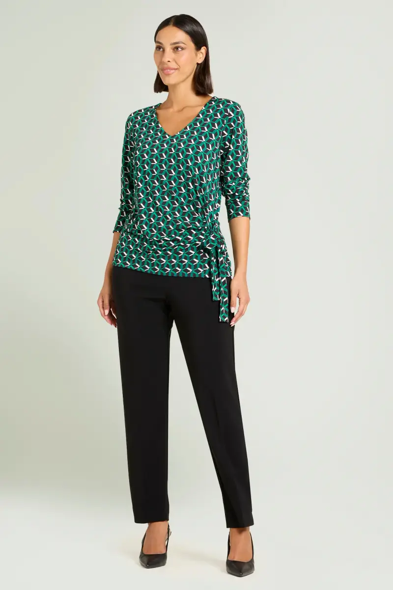 BLUSA STAMPATA IN JERSEY Donna miniatura 3