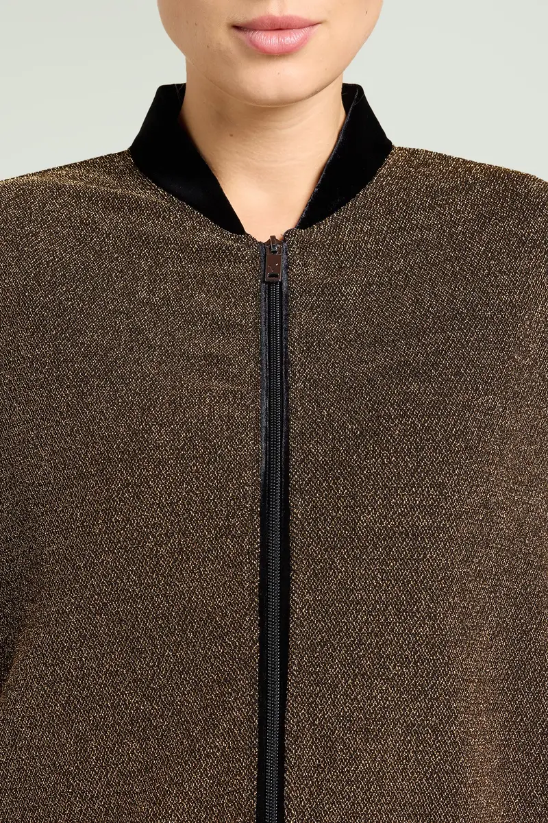 BOMBER IN JERSEY LUREX Donna miniatura 2