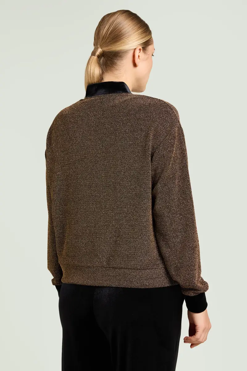 BOMBER IN JERSEY LUREX Donna miniatura 3