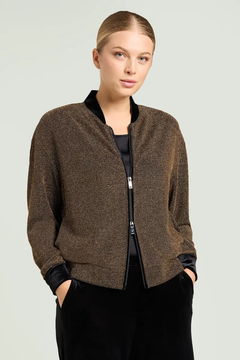 BOMBER IN JERSEY LUREX Donna