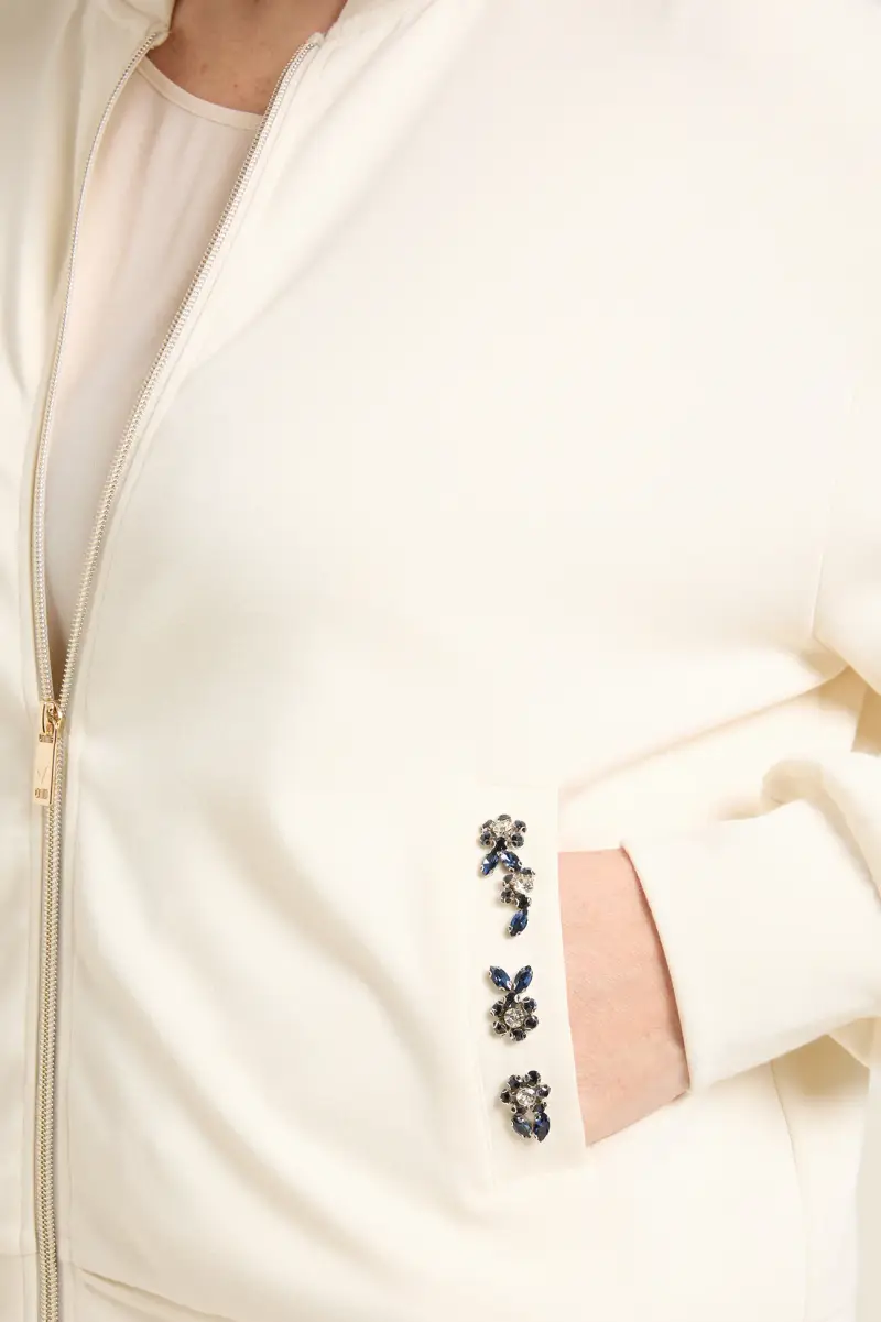 BOMBER IN JERSEY SCUBA RICAMATO Donna miniatura 2