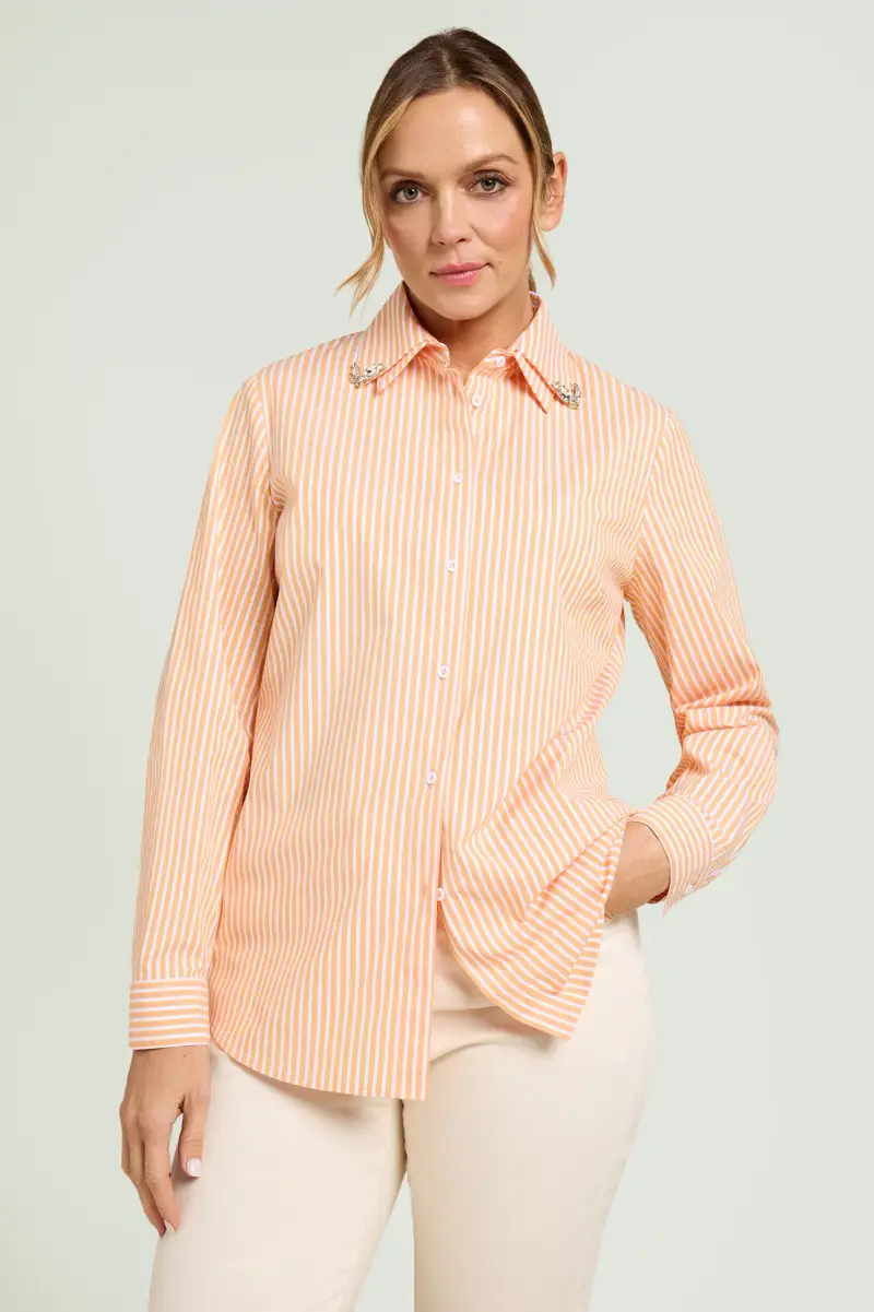 CAMICIA CON COLLETTO RICAMATO Donna