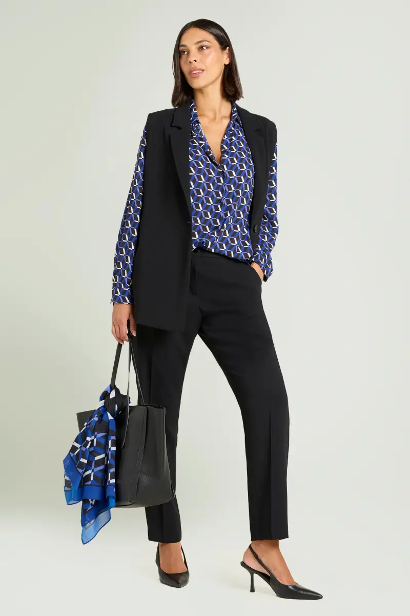 CAMICIA IN DOPPIA GEORGETTE STAMPATA Donna miniatura 3