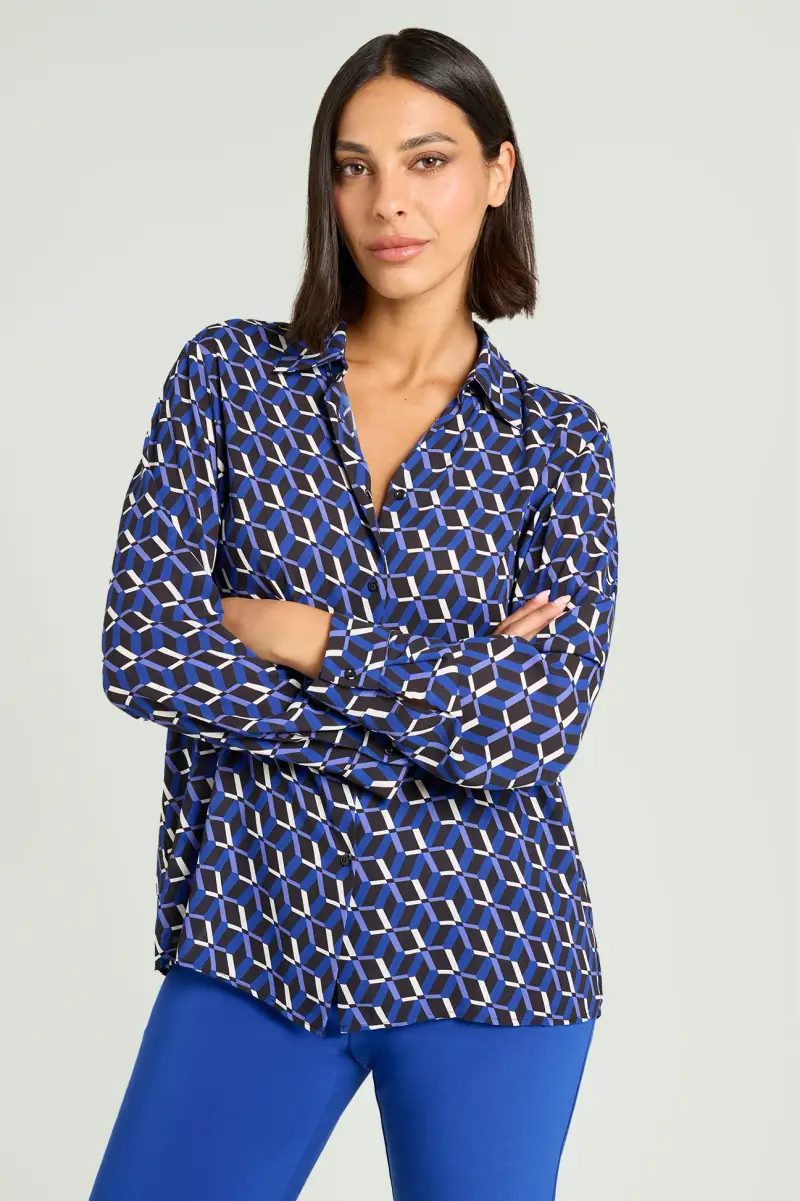 CAMICIA IN DOPPIA GEORGETTE STAMPATA Donna