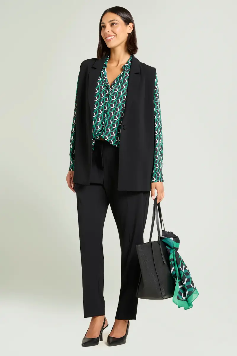 CAMICIA IN DOPPIA GEORGETTE STAMPATA Donna miniatura 3