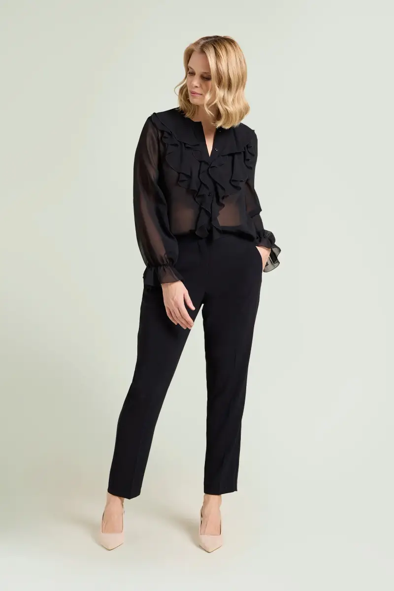 CAMICIA IN GEORGETTE CON VOLANT Donna miniatura 4