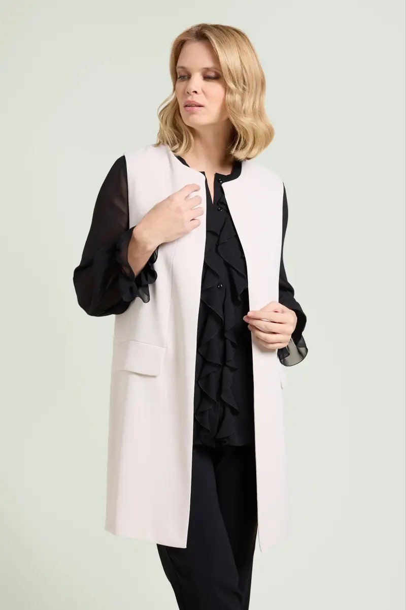 CAMICIA IN GEORGETTE CON VOLANT Donna miniatura 5