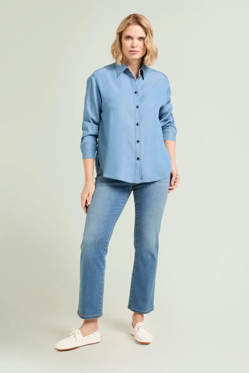 CAMICIA IN JEANS Donna miniatura 4