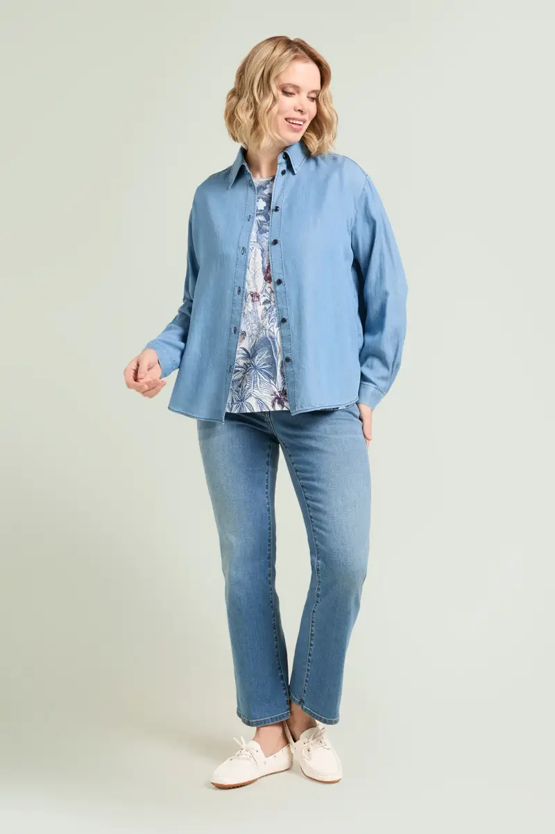 CAMICIA IN JEANS Donna miniatura 5
