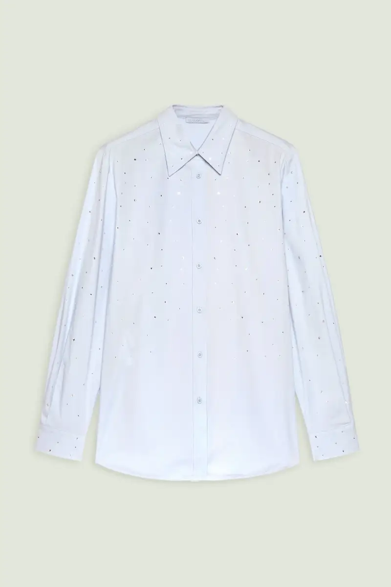 CAMICIA IN POPELINE CON PUNTI LUCE Donna miniatura 5