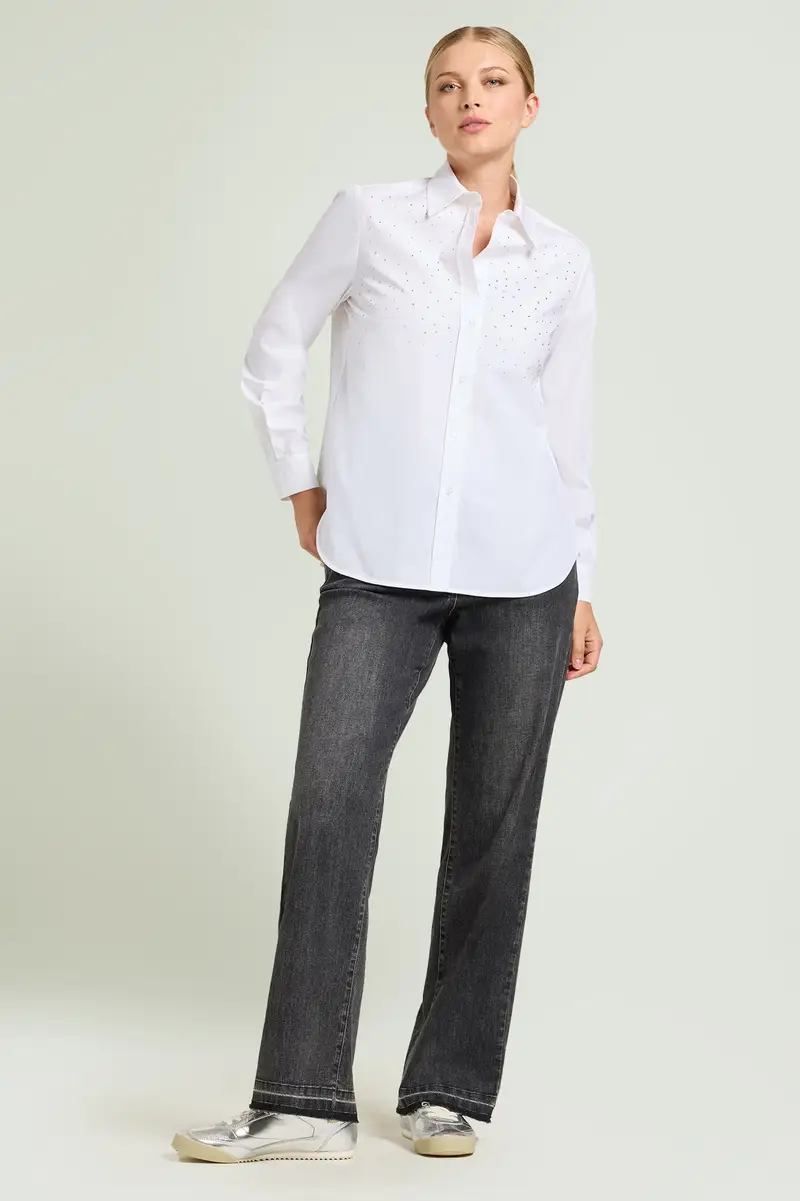 Luisa Viola CAMICIA IN POPELINE RICAMATA Donna miniatura 2