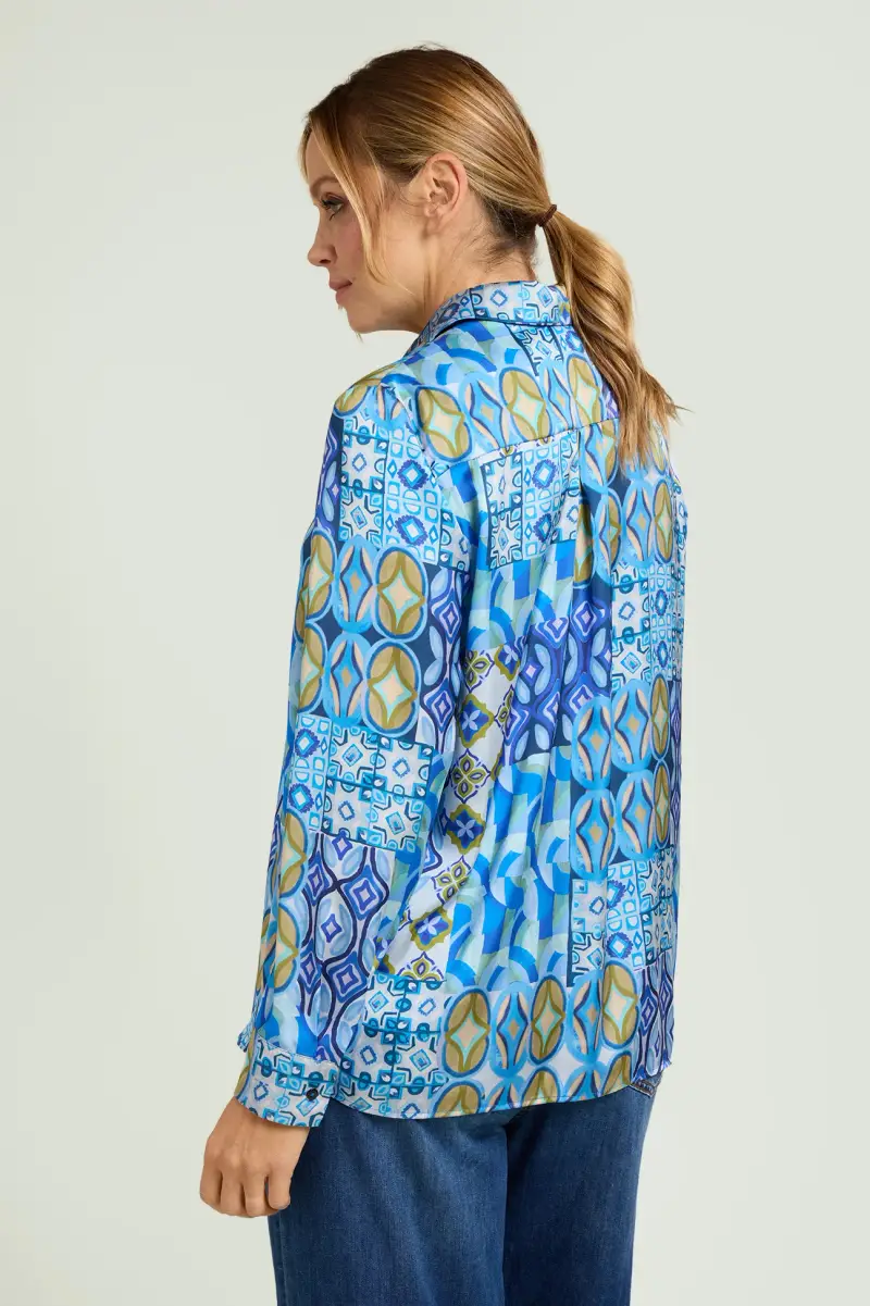 CAMICIA IN SATIN STAMPATO Donna miniatura 2