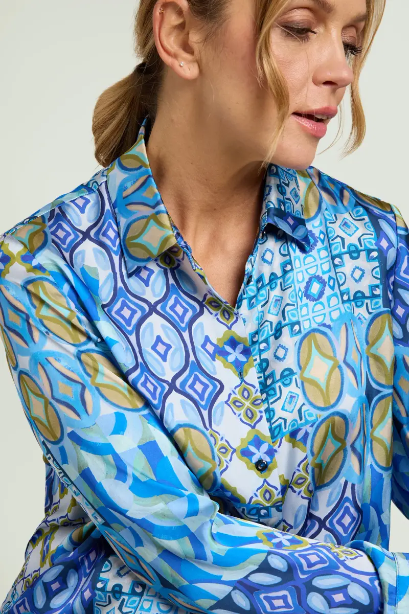 CAMICIA IN SATIN STAMPATO Donna miniatura 3