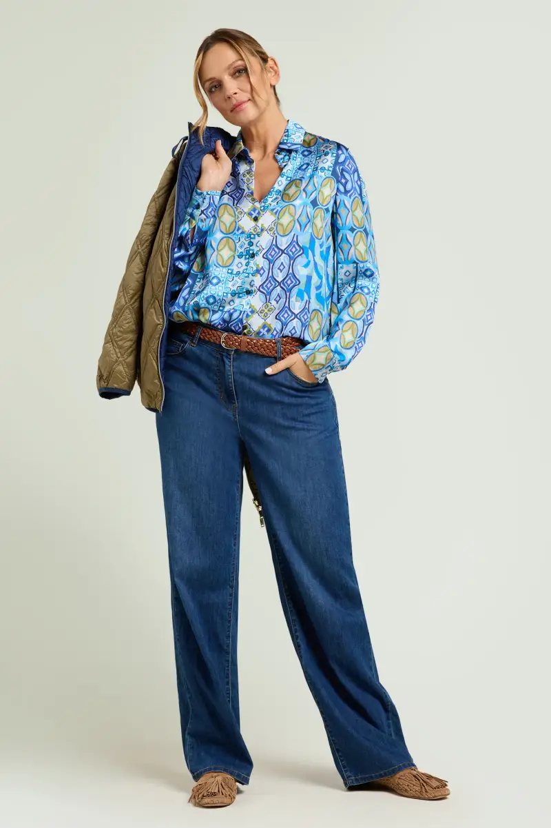 CAMICIA IN SATIN STAMPATO Donna miniatura 4