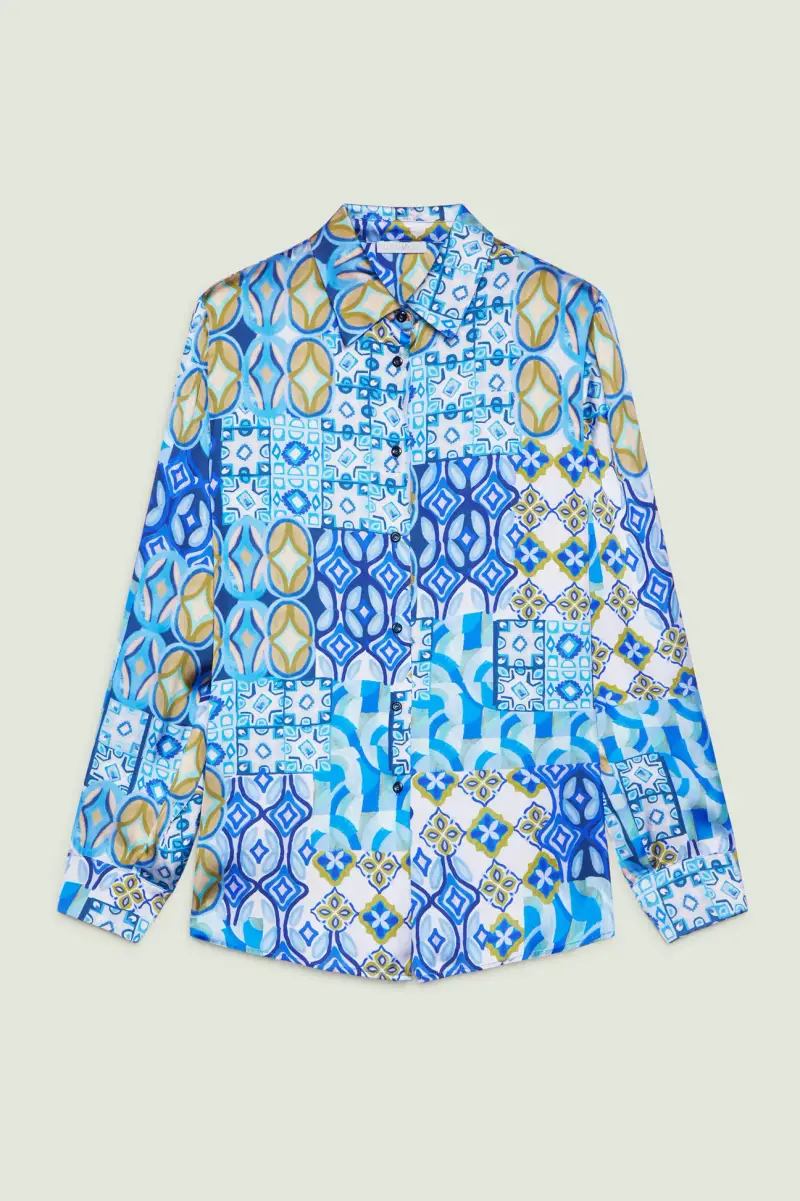 CAMICIA IN SATIN STAMPATO Donna miniatura 5