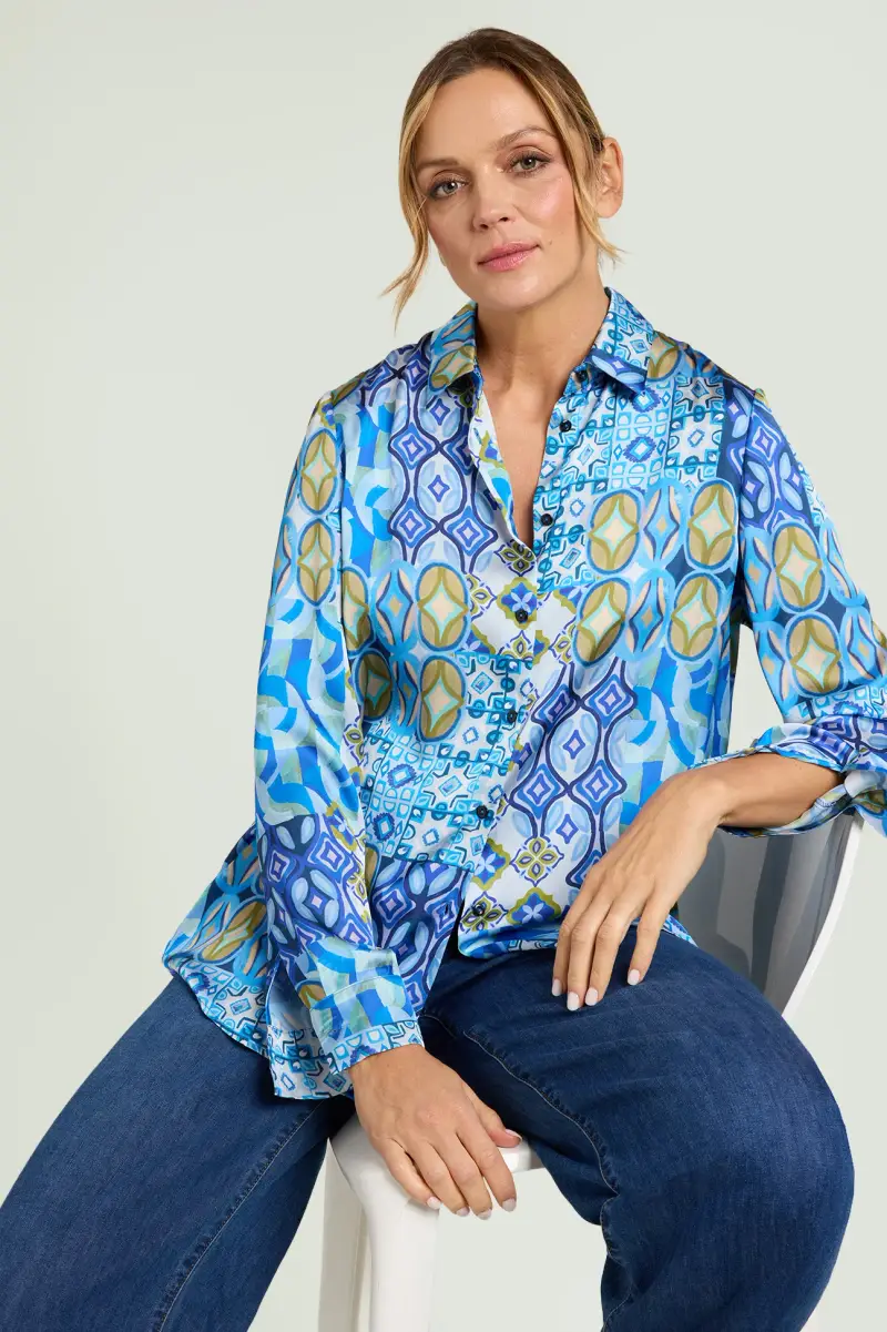 CAMICIA IN SATIN STAMPATO Donna