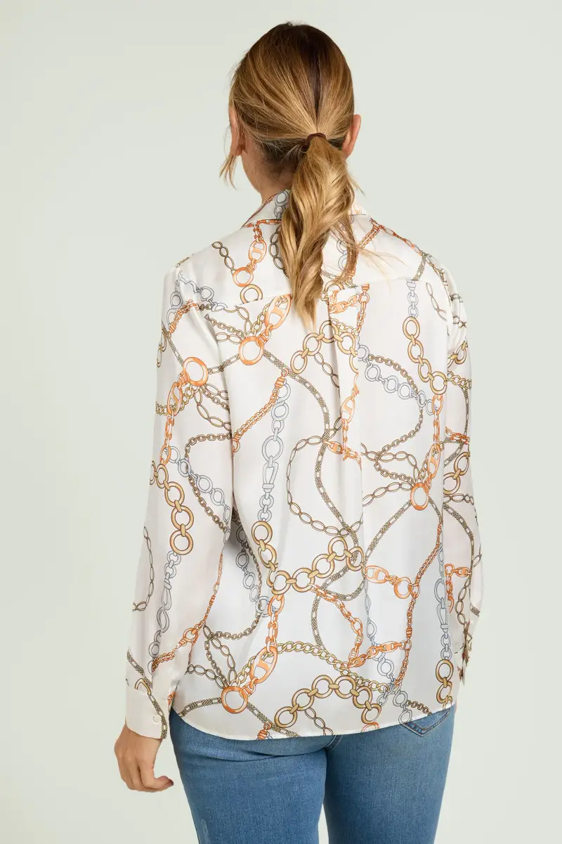 CAMICIA IN SATIN STAMPATO Donna miniatura 2