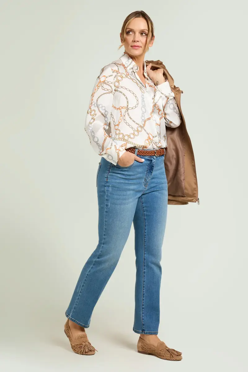 CAMICIA IN SATIN STAMPATO Donna miniatura 4