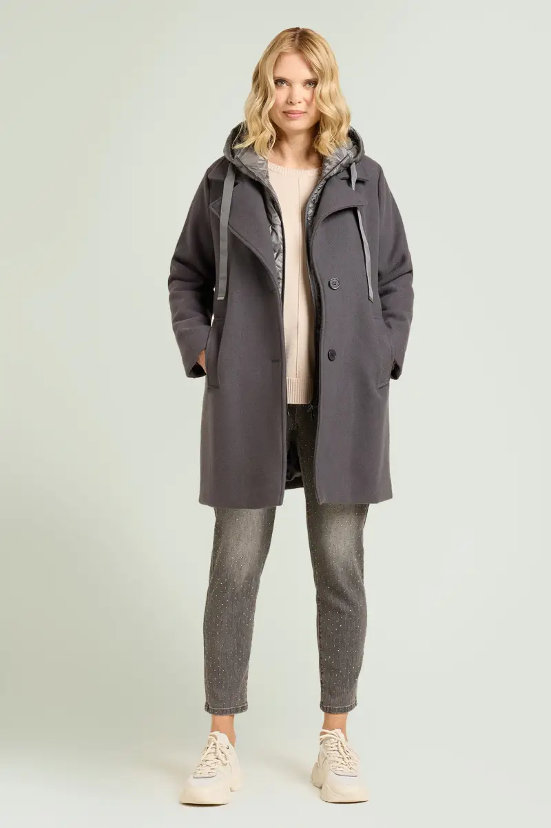 CAPPOTTO CON CAPPUCCIO IN NYLON Donna miniatura 3