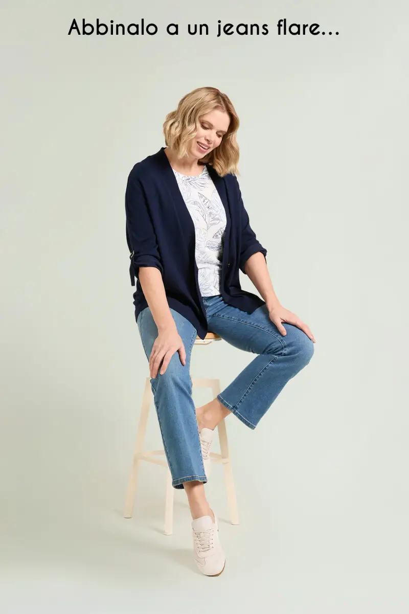 CARDIGAN IN VISCOSA COMFORT Donna miniatura 4