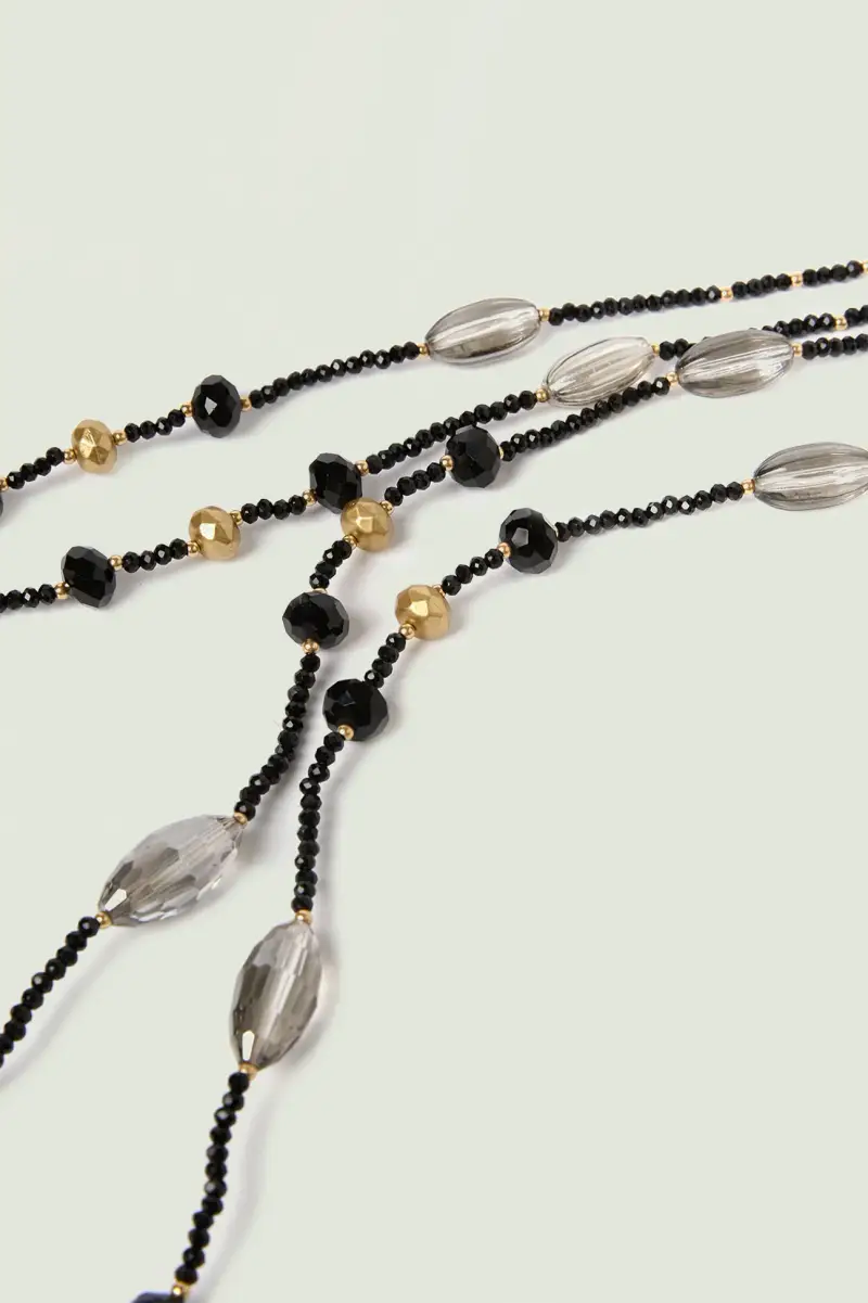 COLLANA A DUE FILE CON MIX DI PIETRE Donna miniatura 4