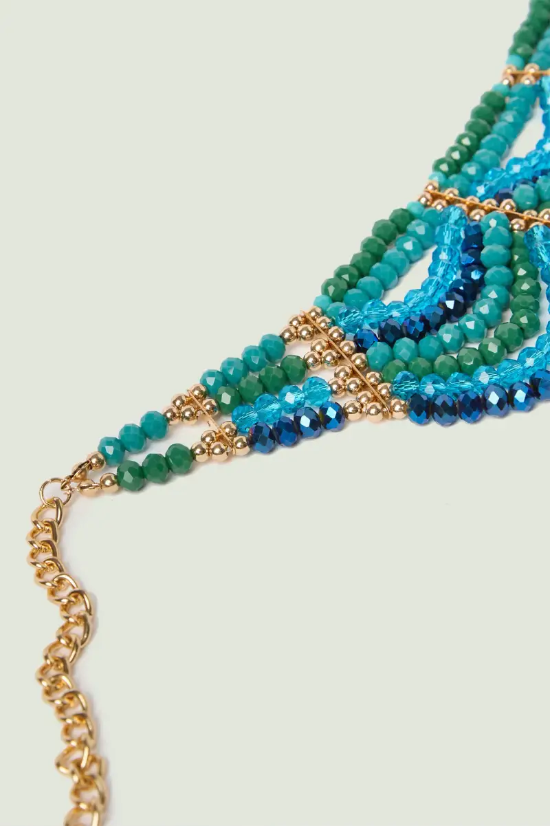 COLLANA-COLLIER DI JAIS E PERLINE DORATE Donna miniatura 4