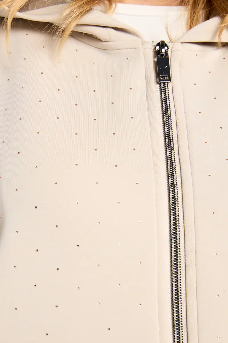 FELPA CON CAPPUCCIO E PUNTI LUCE Donna miniatura 2